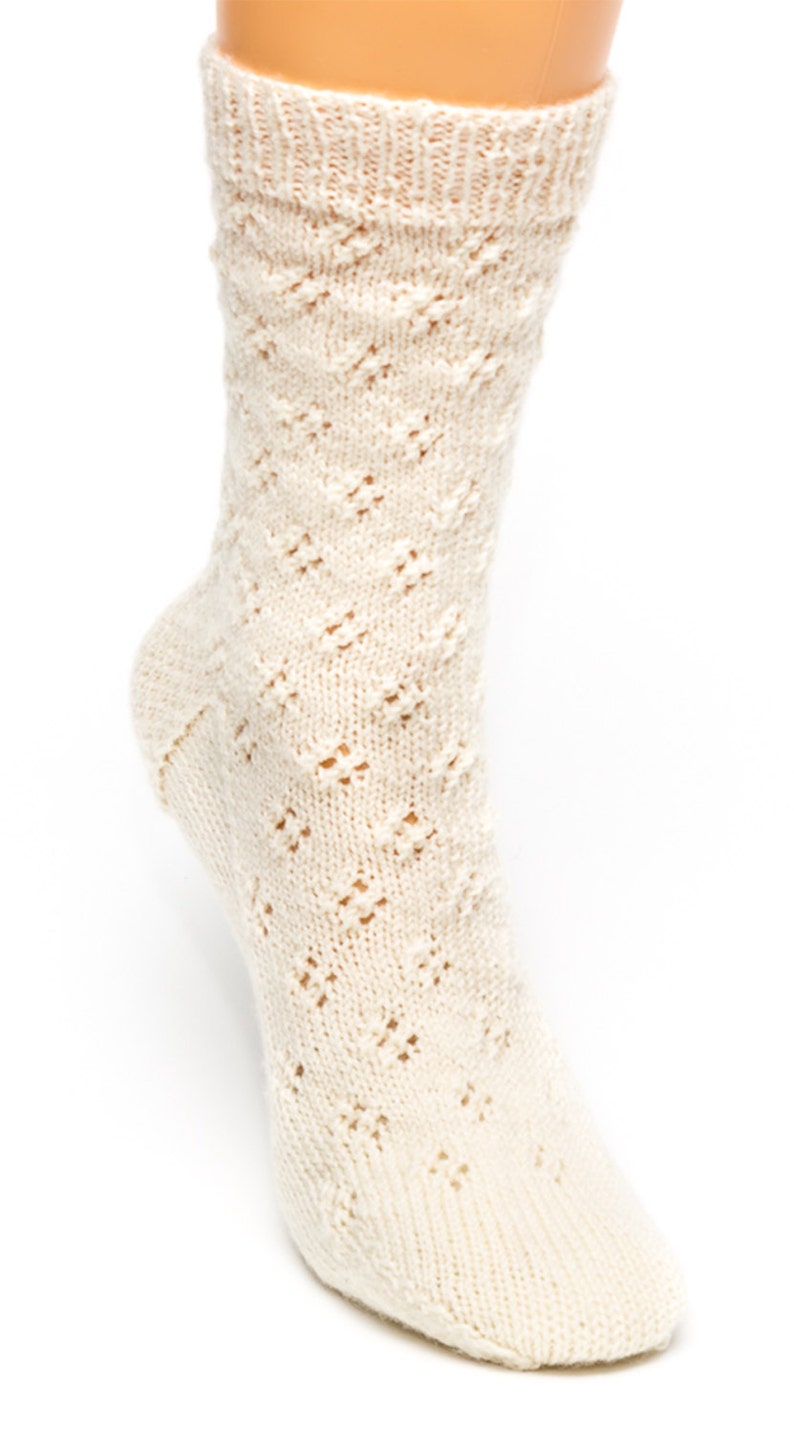 PATTERN ONLY: Eyelet Lace Socks to Knit - Etsy