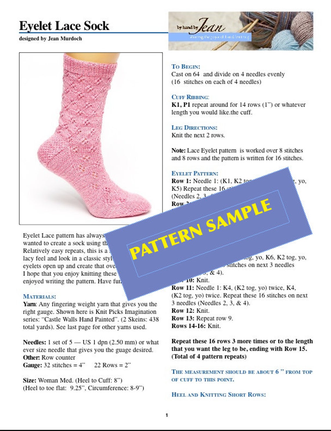 PATTERN ONLY Eyelet Lace Socks to Knit Etsy