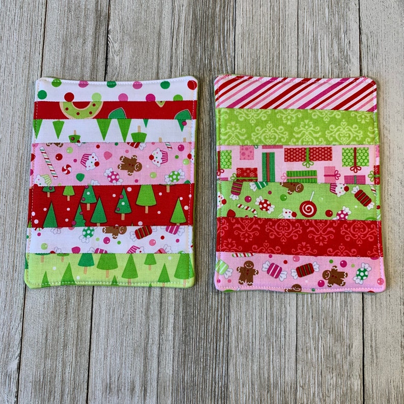 Candy Christmas Coaster Set of 2: Christmas gift, Holiday decor, Holidays, Winter, Cozy, House warming gift, ready to ship, Christmas image 2