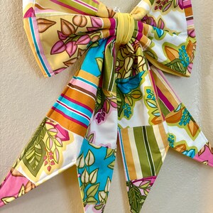Quilted Fabric Bow - Door or Wall Hanging- Ready to Ship - One of a Kind