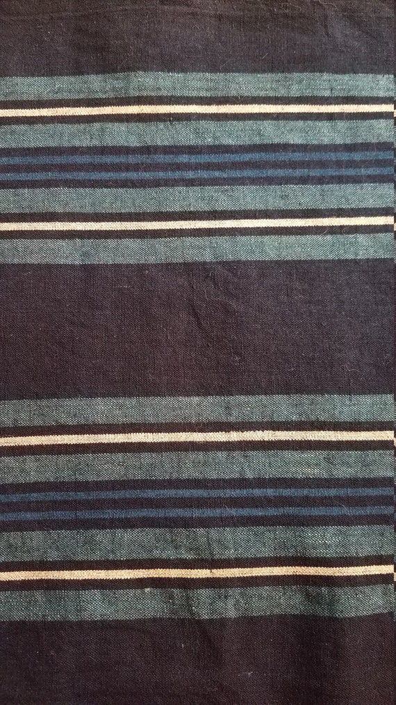 Antique Indigo Woven Scarf, Hand Dyed, Hand Woven - image 3