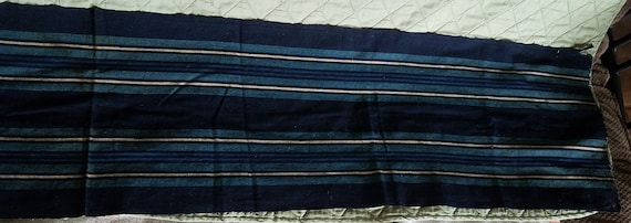 Antique Indigo Woven Scarf, Hand Dyed, Hand Woven - image 6