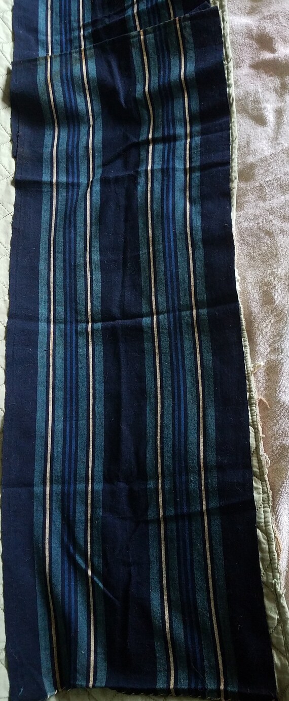 Antique Indigo Woven Scarf, Hand Dyed, Hand Woven - image 5