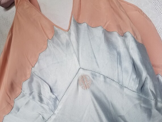 Antique Satin Nightgown, Handstitched, Monogrammed