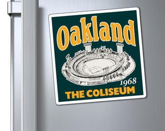 Coliseum 1968 6" Retro Kylmagnet - Oakland A's Baseball