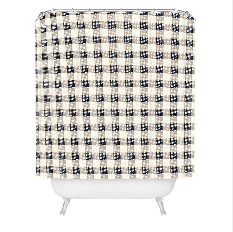Anthology Of Pattern Seville Gingham Black Shower Curtain Etsy