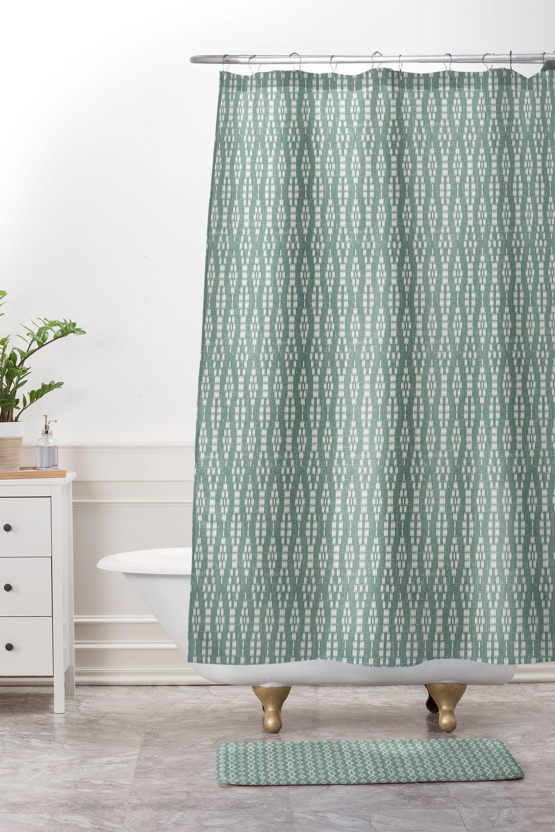 ALMHA BEADED JADE / Shower Curtain / Bathroom / Decor / Boho / Etsy
