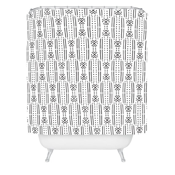 Mudcloth White Shower Curtain Image 0
