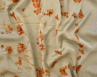 ECO PRINTED Silk Charmeuse Pillowcase, Hand Dyed, Dyer's Coreopsis Flowers, Inverness