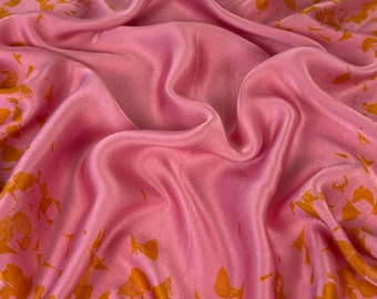 ECO PRINTED Mulberry Silk Scarf, Hand Dyed, with Marigold  Flowers, Mesa