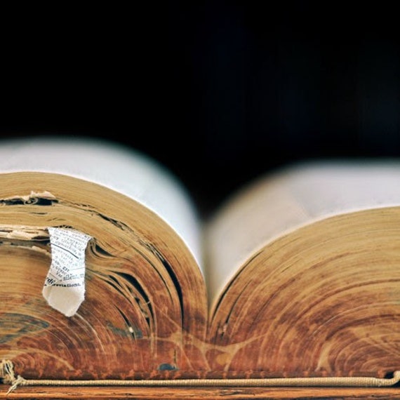Items similar to Book Photograph, Still Life, Black Background, Tome