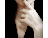 Gothic Portrait, Dramatic Photograph, Fine Art Photography, Red Lips, Vampire Art, Dark Art, Bedroom Decor, Large Wall Art