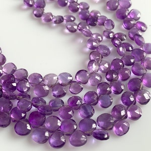 1/2 strand amethyst hearts mini