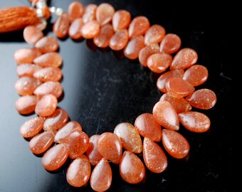7-8 mm approx size Natural Sunstone Heart Smooth Briolettes 1 strand 8 inch strand