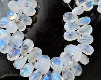 Moonstone Beads 7x5mm-9x10mm 9.5 Inches SP1236 1 Strand Excellent Quality Rainbow Moonstone Faceted Pear Beads Briolettes