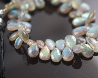 Faceted Pear Briolettes So Gorgeous Full Flashy Fire size 5x 8 inches Full Strand 10-12 mm Long approx AAA High Quality LABRADORITE
