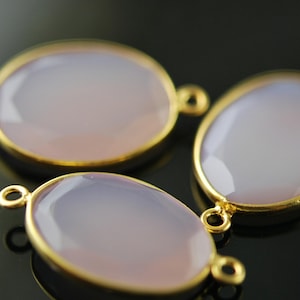 Pink chalcedony flat connectors  3 for 22.00
