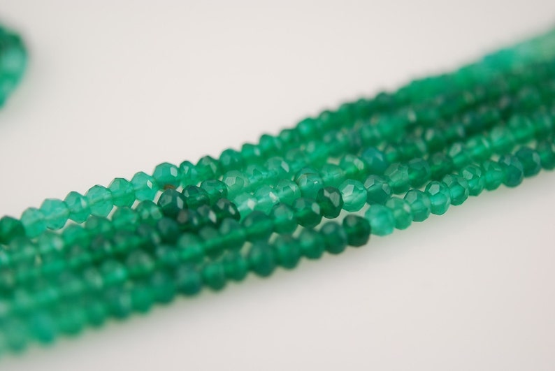 1/2 strand of shaded green onyx super quality image 4