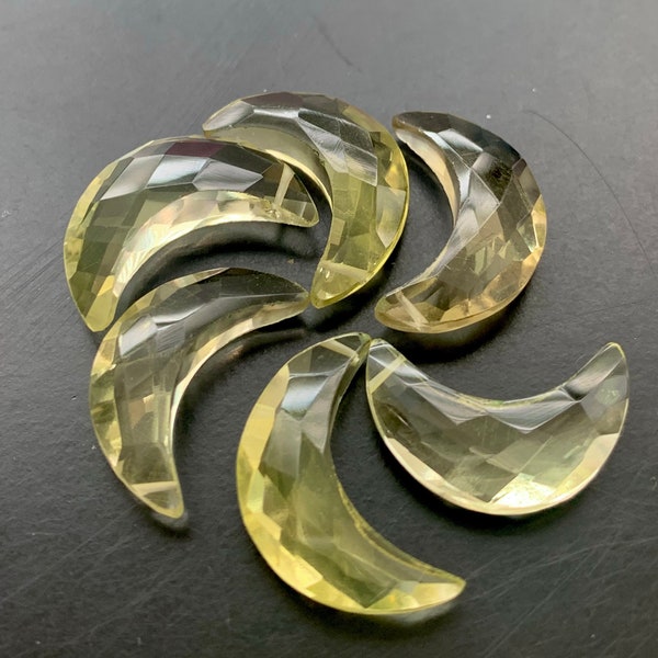 Yellow colored hydro quartz crescent