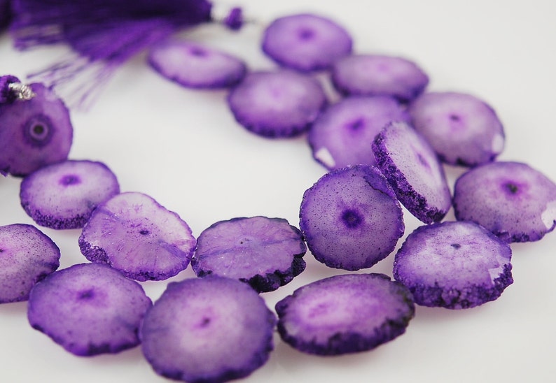 12 strand of faceted purple agate druzy smooth edges 22.00