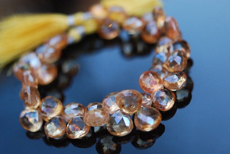 Yellow quartz faceted hearts WHOLESALE PRICE 25.00