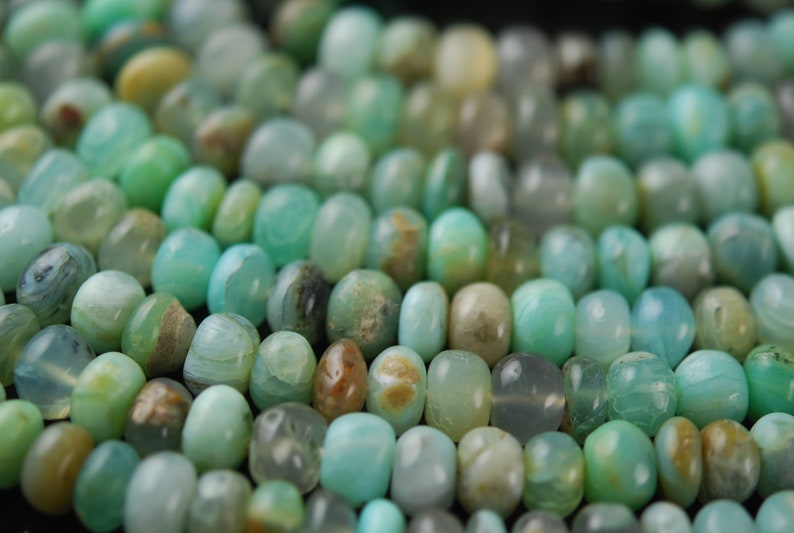 12 strand faceted peruvian opal rondelles
