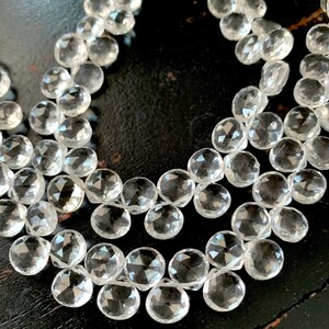 6mm Clear Quartz Faceted Heart Teardrop Beads