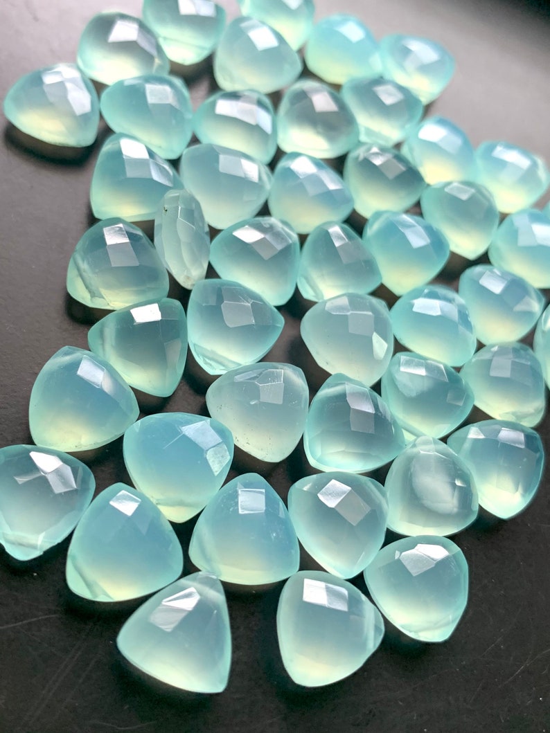 Aqua Chalcedony triangles