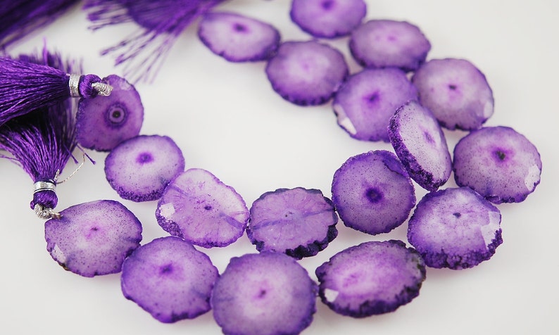 12 strand of faceted purple agate druzy smooth edges 22.00
