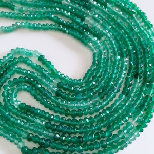 1/2 strand of shaded green onyx super quality image 1