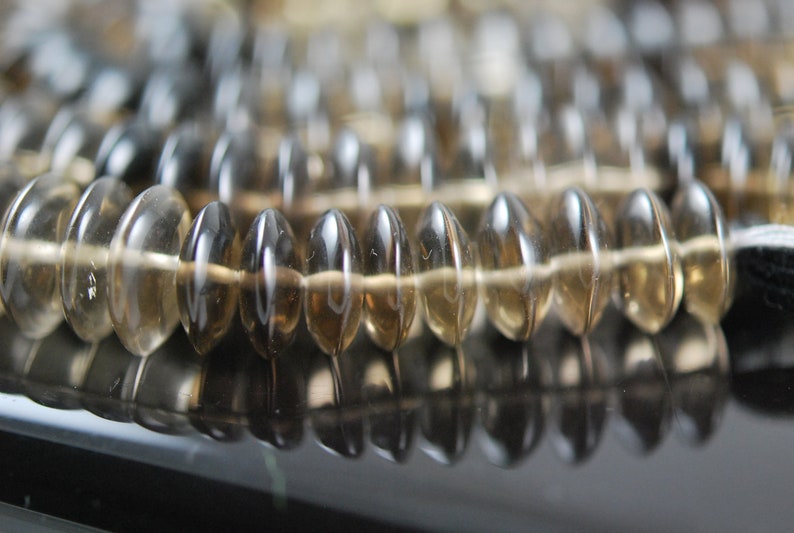 SUPER QUALITY 12 strand shaded smokey quartz smooth discs