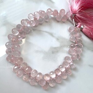 Spectacular quality rose quartz drops