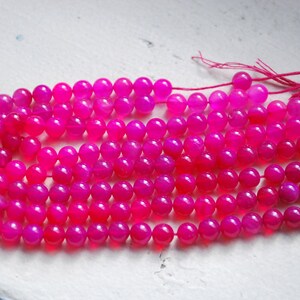 Hot pink smooth polished round beads image 4