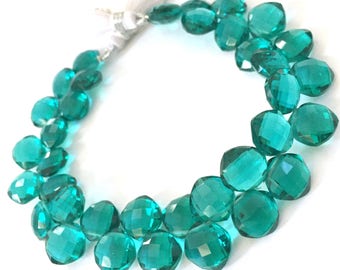 Gorgeous aqua green colored hydro quartz faceted cushion