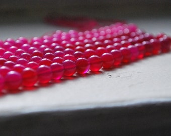 Hot pink smooth polished round beads