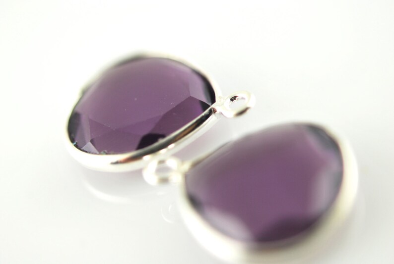 purple quartz flat heart pendant in sterling silver 2 pieces 16.00 image 5