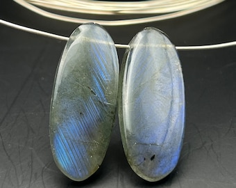 Incredible matching long labradorite ovals limited quantity