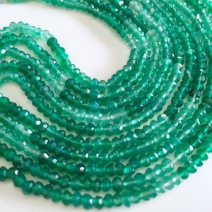 1/2 strand of shaded green onyx super quality image 2