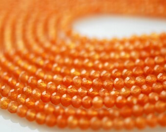 Orange chalcedony round beads