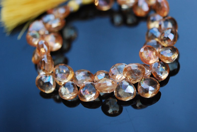 Yellow quartz faceted hearts WHOLESALE PRICE 25.00