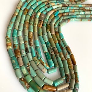 Natural Arizona turquoise tubes image 4