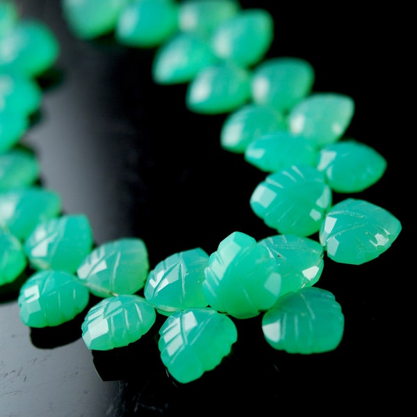 Gorgeous Chrysoprase  chalcedony carved leaves