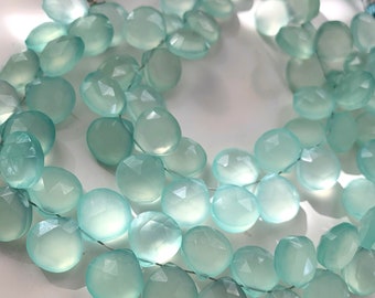 Spectacular Aqua Chalcedony Briolette  30 pieces for 40.00