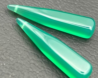 Gorgeous green chalcedony matching long drops