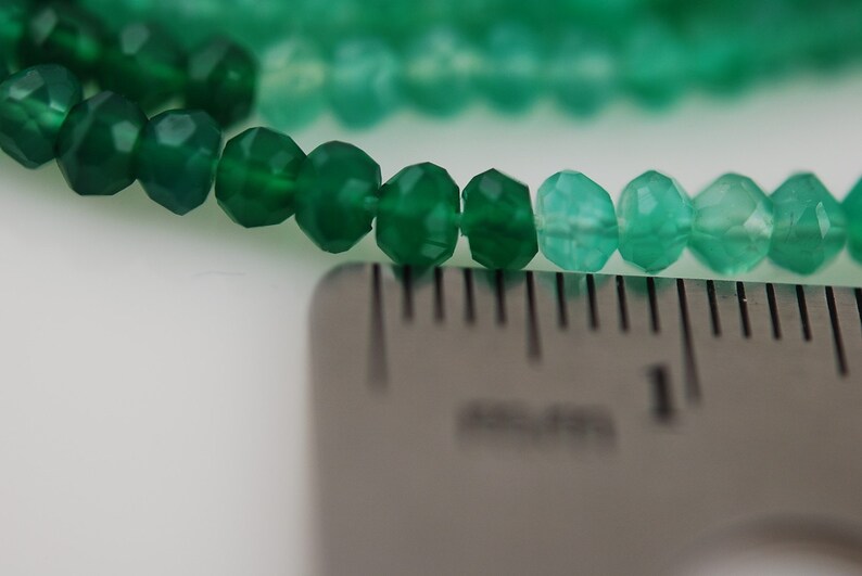 1/2 strand of shaded green onyx super quality image 5