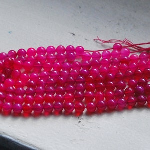 Hot pink smooth polished round beads image 2