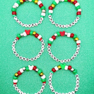 Epcot Festival of the Holidays inspired handmade friendship beaded bracelets - Disney Eat and Drink Around the World - Cookie Squad Holiday