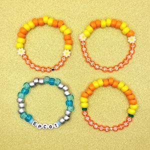Epcot Flower & Garden Festival Inspired Beaded Friendship Bracelet - Orange Bird