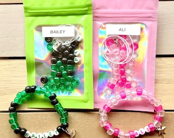 Wicked witch inspired theme DIY Friendship Bracelet Kit - Make your own bracelets - birthday party favors - Personalized custom - good witch