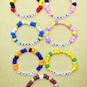 Handmade Beaded Friendship Bracelet - Mickey & Friends inspired